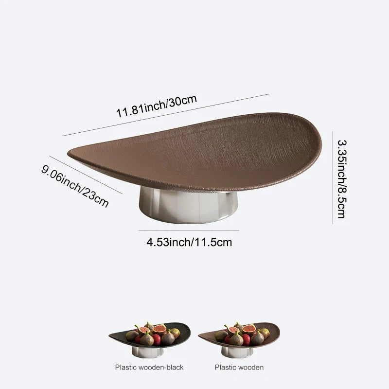 Fruit Bowl Counter Leaf Base Large Open Decorative Serving Plate