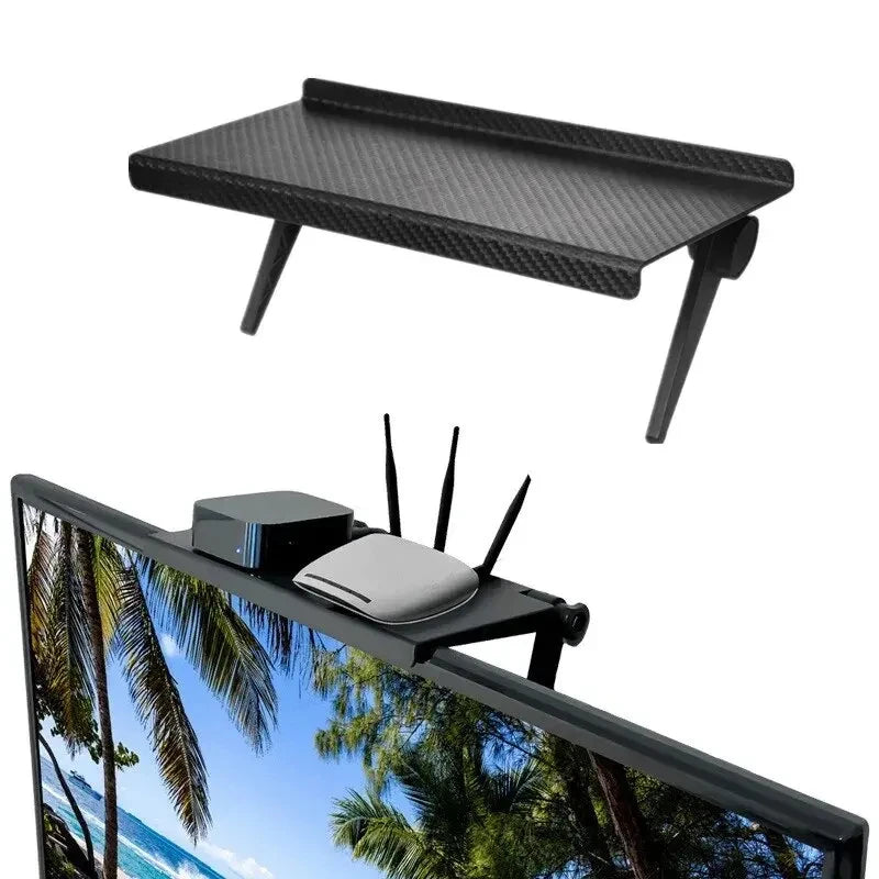 No-Drill Monitor & Router Storage Rack | Desk Organizer Bracket