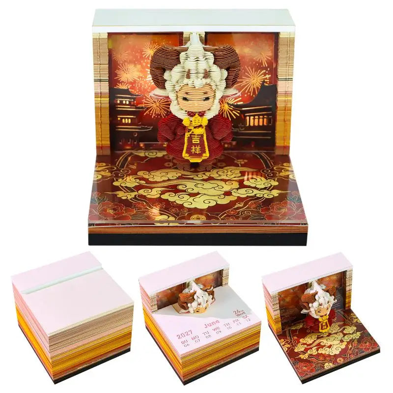 2027 LED Desk Calendar 3D Tear-Away Paper Art | Gift & Decor
