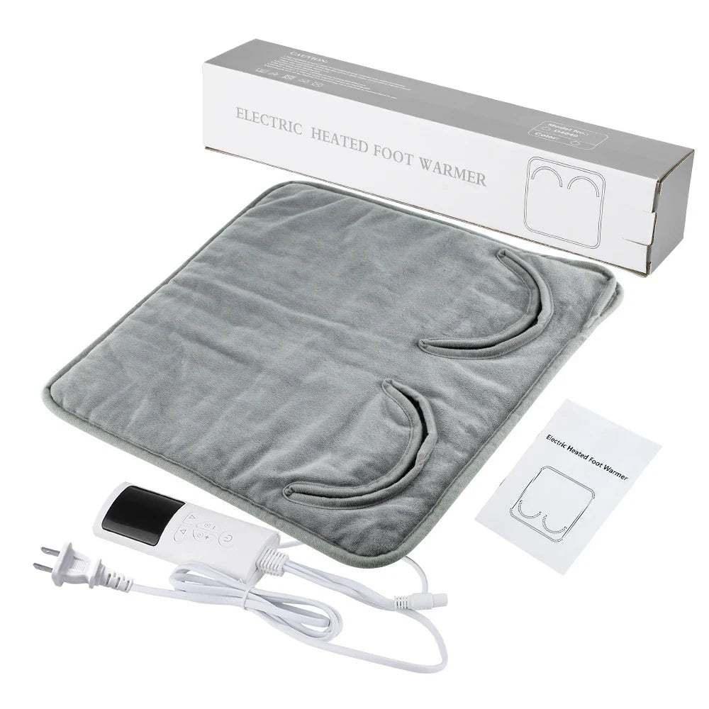 AFDEAL Electric Heated Foot Warmer Pad – Washable Plush 75W