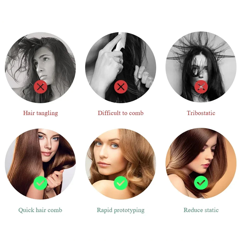 9-Row Detangling Hair Brush – Cushion Scalp Massage Comb