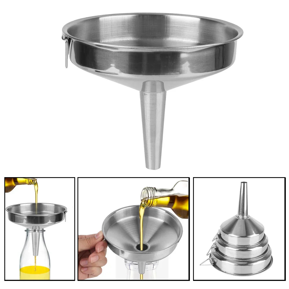 Stainless Steel Wide Mouth Funnel for Canning, Oil & Bar