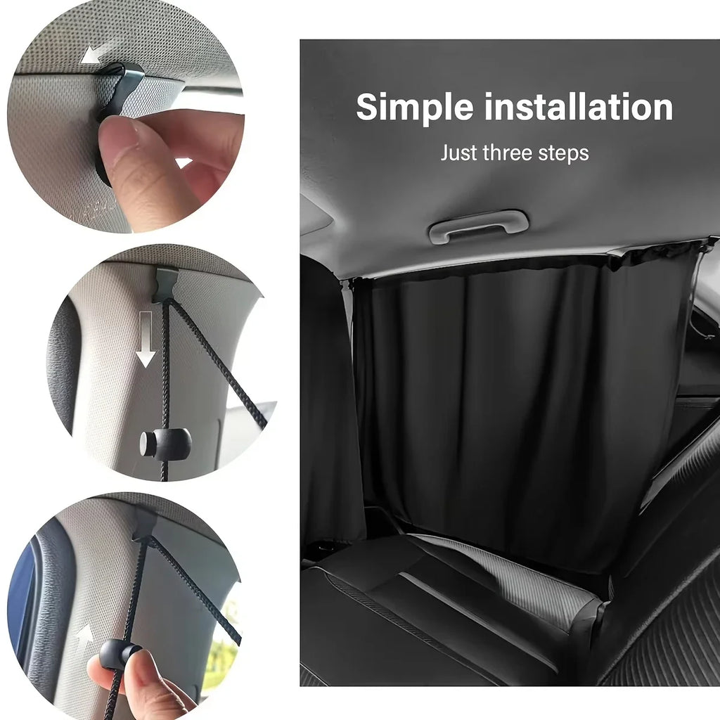 Car Privacy Curtains – Blackout Rear Seat Divider for Travel
