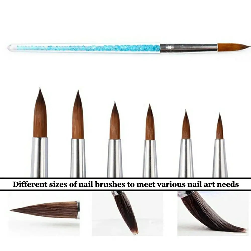 6-Piece Nail Art Brush Set – UV Gel, Acrylic & Glitter Pens