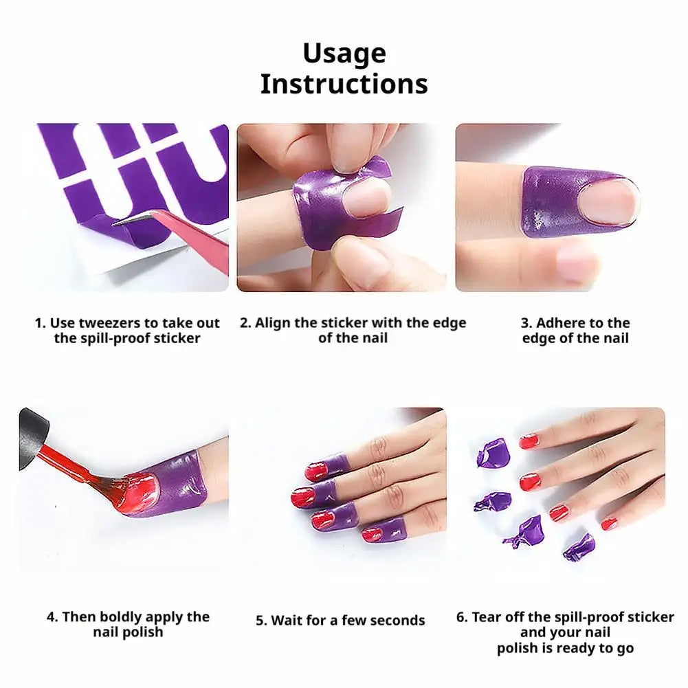 U-Shape Nail Polish Barrier Stickers | Spill-Proof Gel Stencils