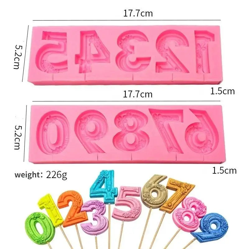 0–9 Number Silicone Mold – Cake, Chocolate & Candy Baking