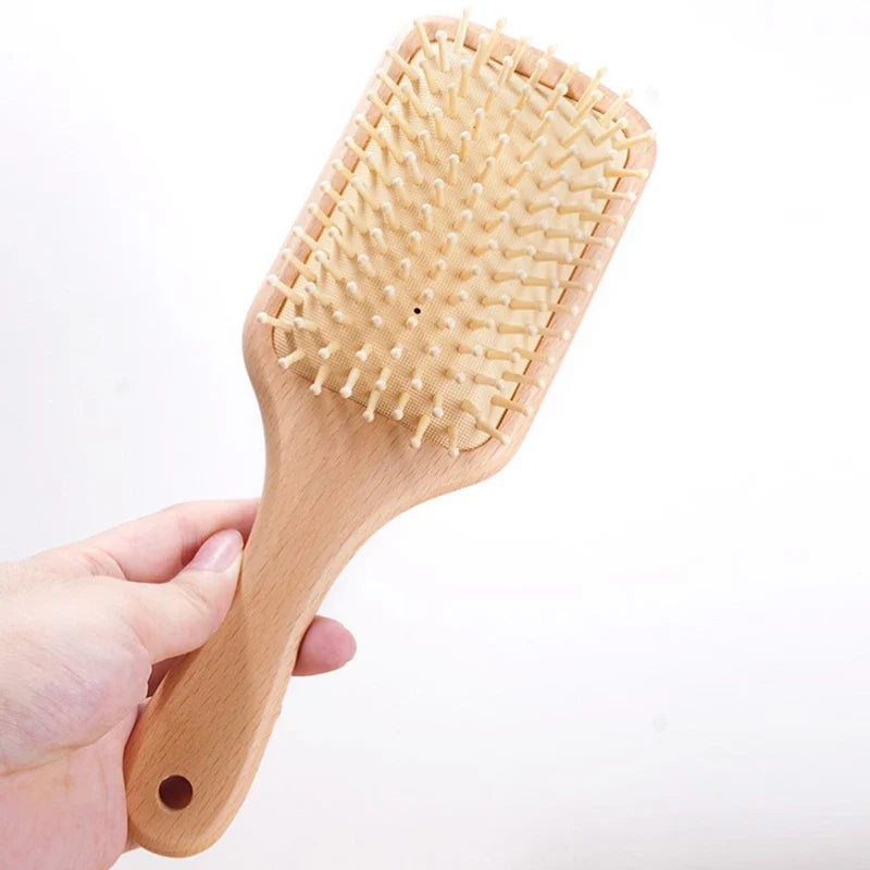 Wood Airbag Massage Hair Brush – Detangling Scalp Comb