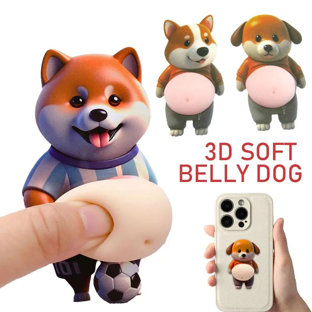 3D Shiba Inu Belly Squeeze Toy & Door Stopper – 2 Pack