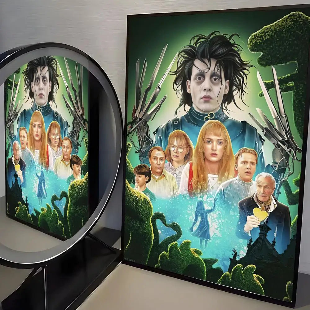 Edward Scissorhands Movie Poster Self-Adhesive Wall Art Sticker