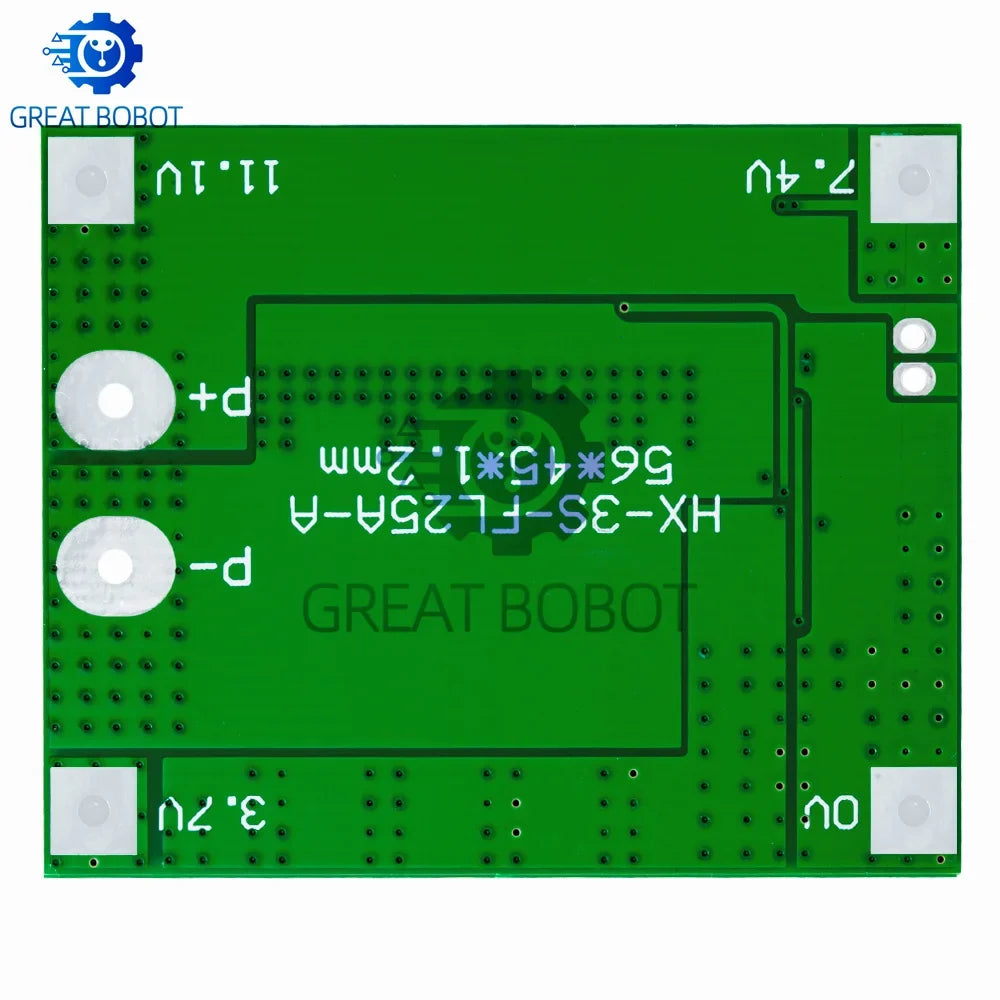 3S 18650 Lithium Battery BMS Protection Board 12.6V 15A
