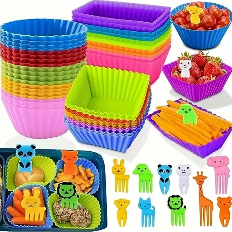 Silicone Bento Lunch Box Dividers 12/24 Pcs – Kids Cups