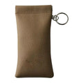 Snap-Shut Leather Glasses Pouch with Keyring & Lens Cloth