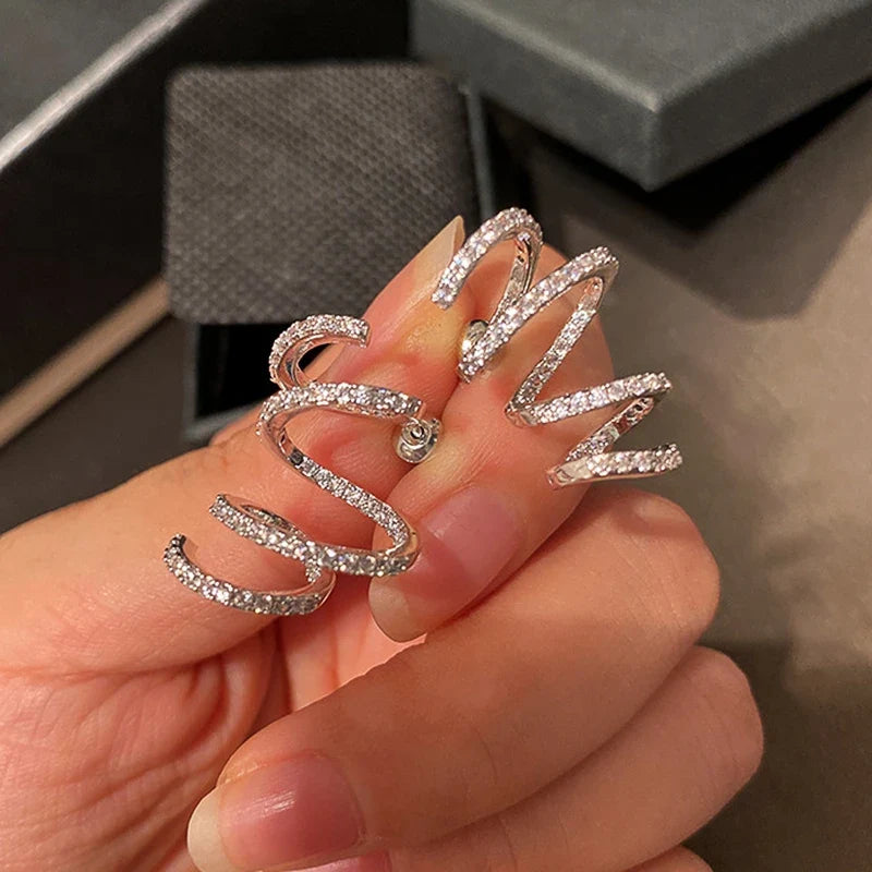 Huitan Twisted Geometric Drop Earrings – CZ Fashion Jewelry