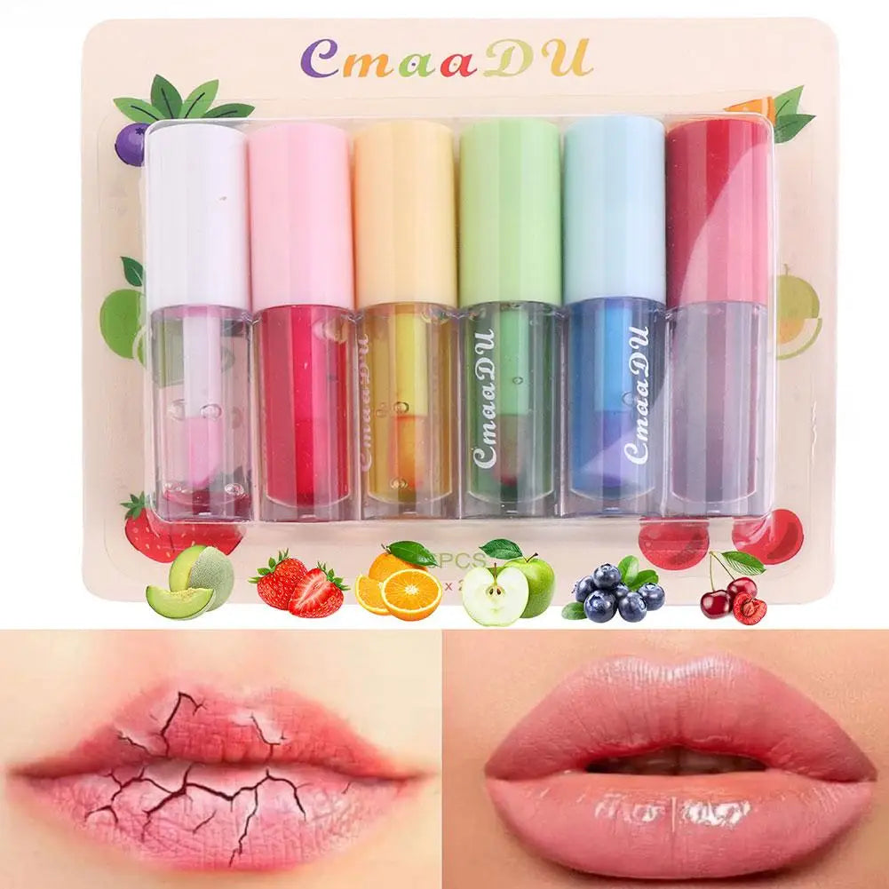 Color Changing Fruit Lip Balm – Moisturizing Lip Gloss 6 Flavors