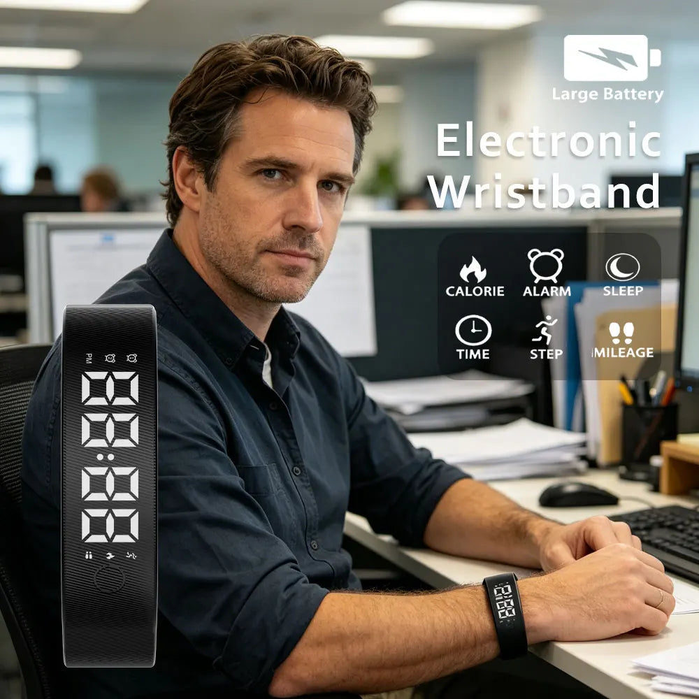 LED Digital Smart Wristbands Waterproof Clock Smartband Running