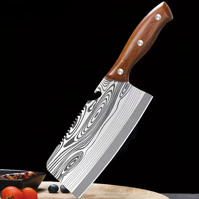CMGF Damascus Pattern Meat Cleaver – Sharp Stainless Steel Knife