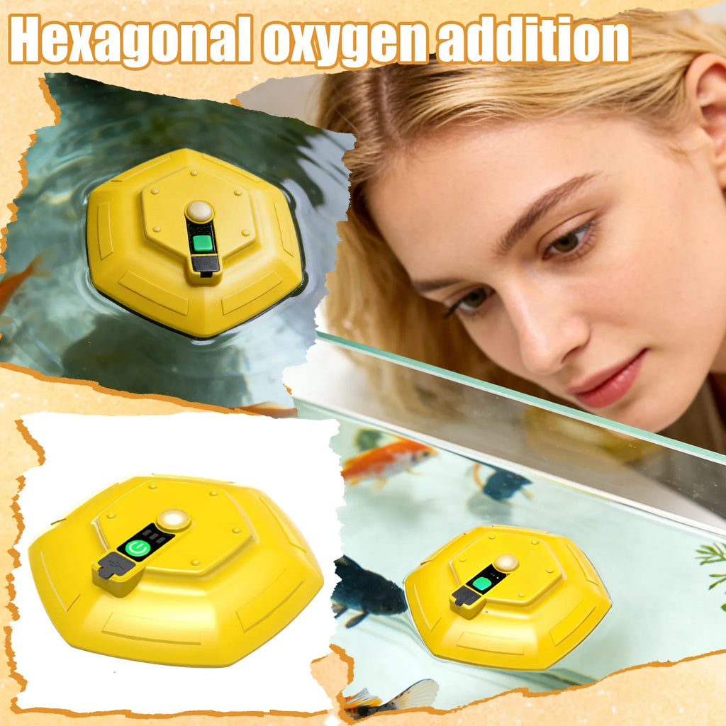 Waterproof Floating Fish Aerator – Rechargeable Quiet Oxygen Pump