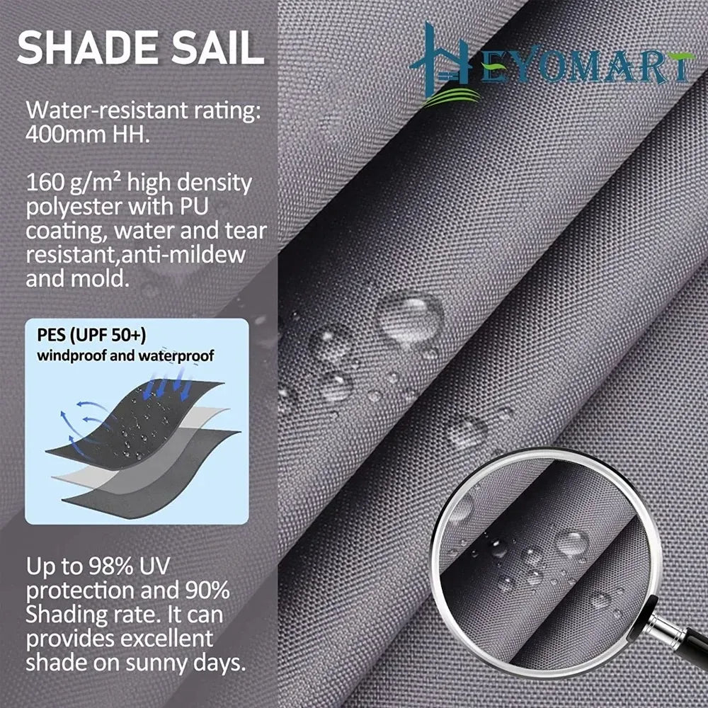 Triangle Sun Shade Sail – 98% UV Block Waterproof Canopy Awning