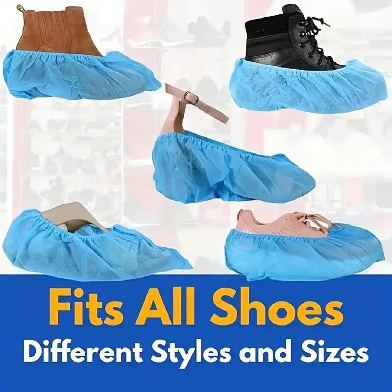 100 PCS Disposable Anti-Slip Shoe Covers – Heavy-Duty PE