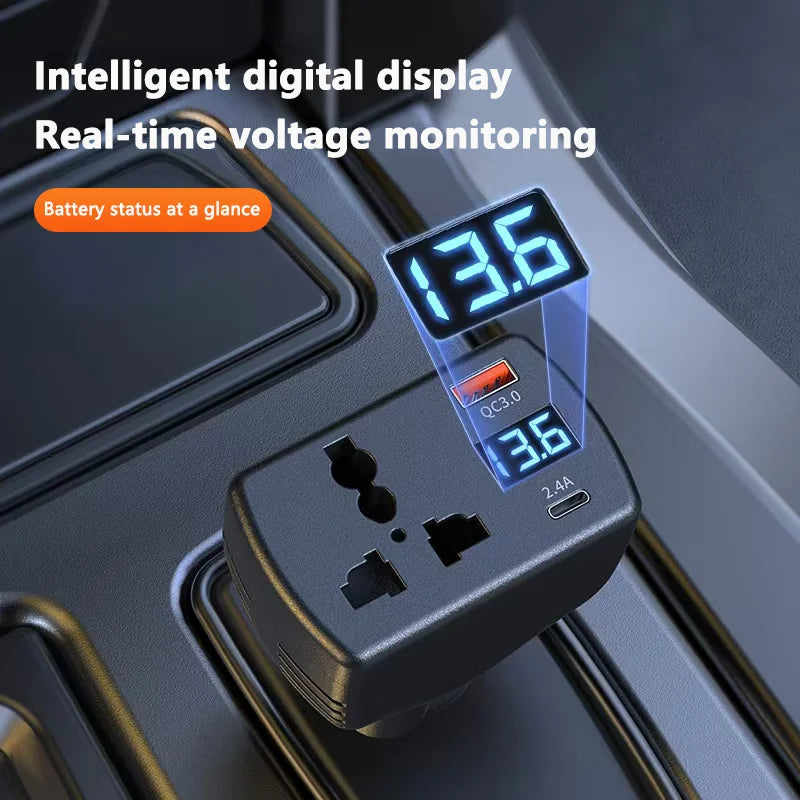 150W Car Power Inverter DC 12V/24V to 220V AC + USB Charger