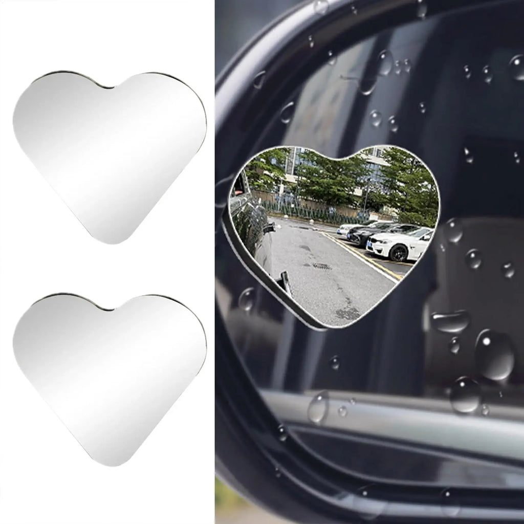Blind Spot Mirrors 2 Heart Shaped Rearview Convex Mirror Removable