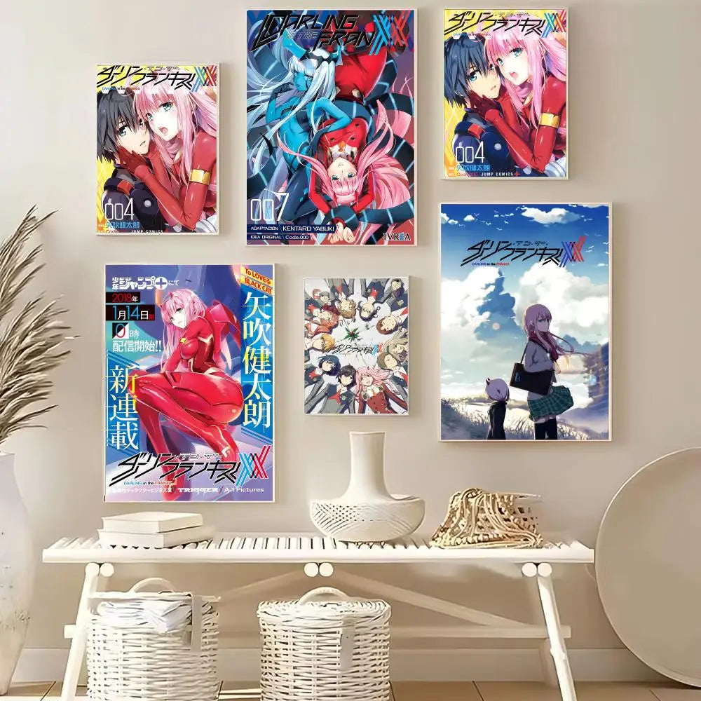 Darling in the FranXX Anime Poster – HD Self-Adhesive Wall Art