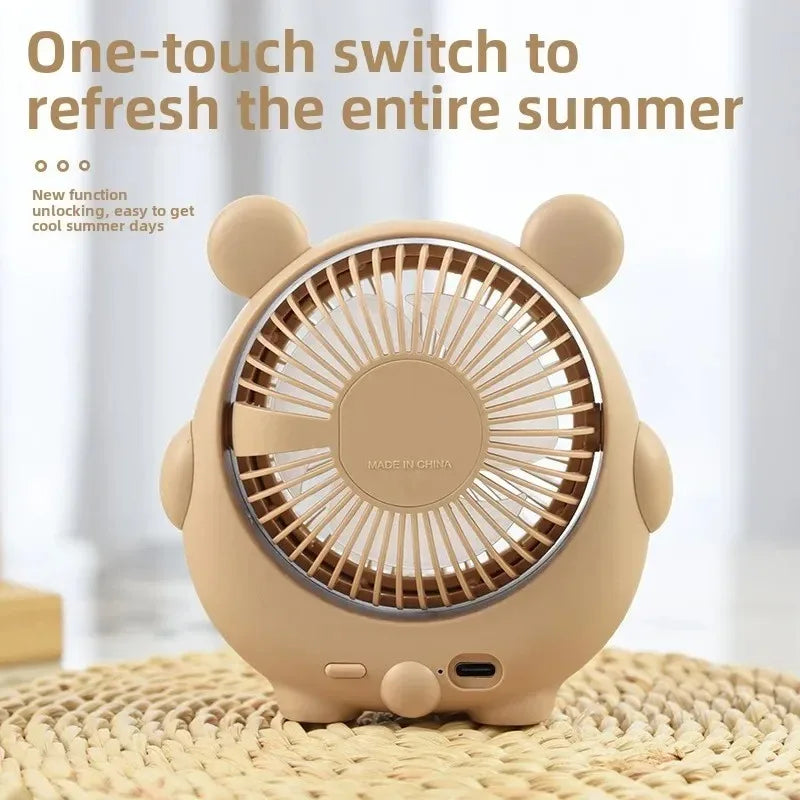 URGGU USB Portable Desktop Fan – Cute Heart & Bowknot Style
