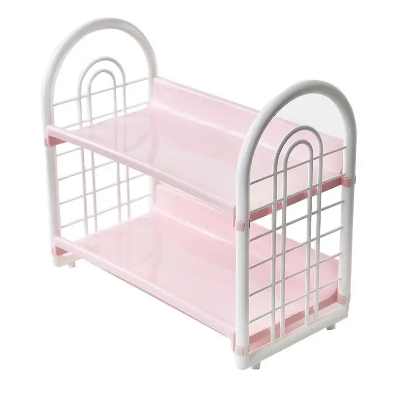 Double Layer Desktop Organizer Shelf | Cosmetics & Desk Storage