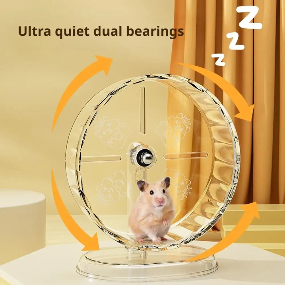 Hamster Transparent Silent Running Wheel – 3 Sizes, Easy Clean