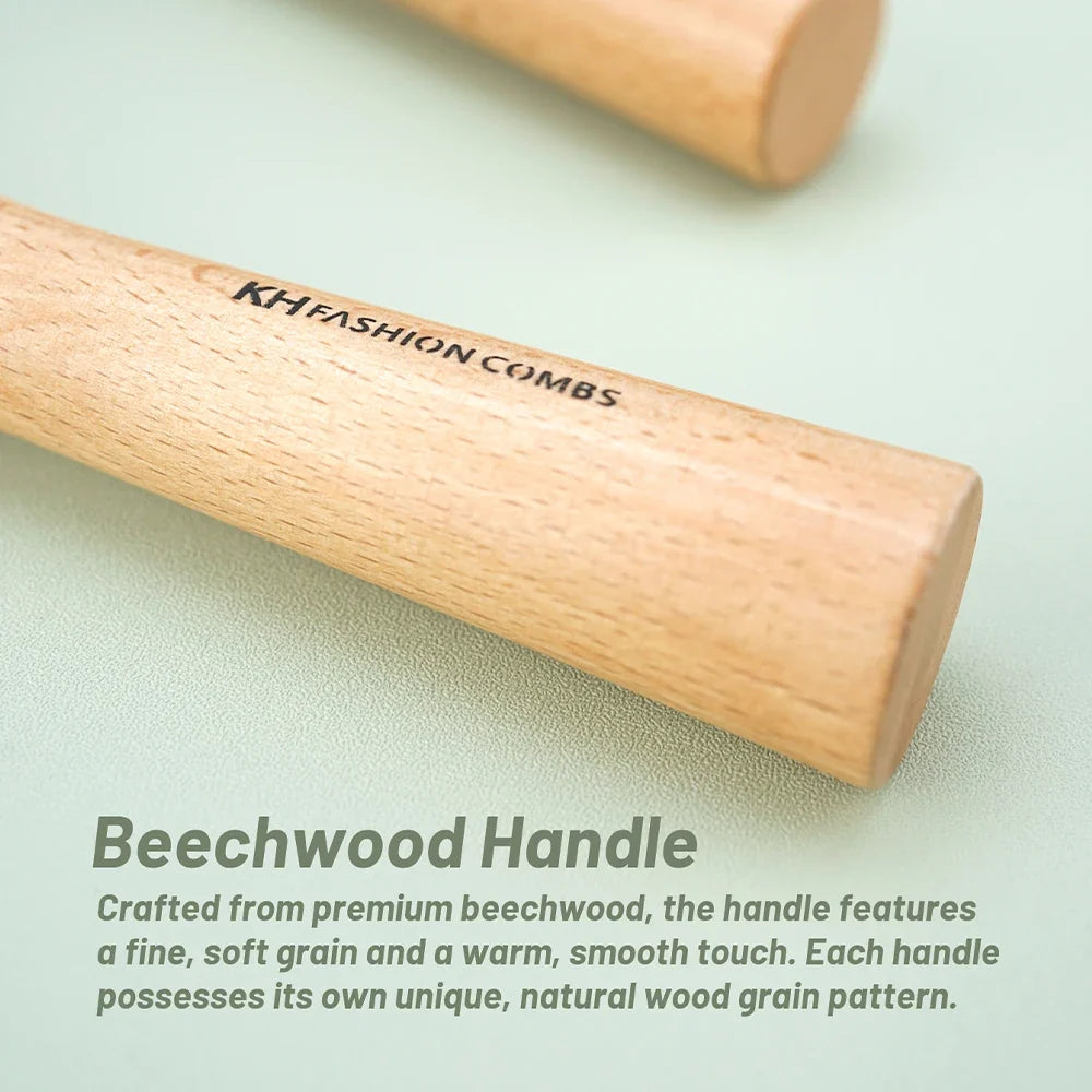 Natural Wood Air Cushion Hair Brush – Soft Nylon Detangling