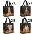 20-Pack Christmas Gift Bags – Snowman, Tree & Stocking Non-Woven