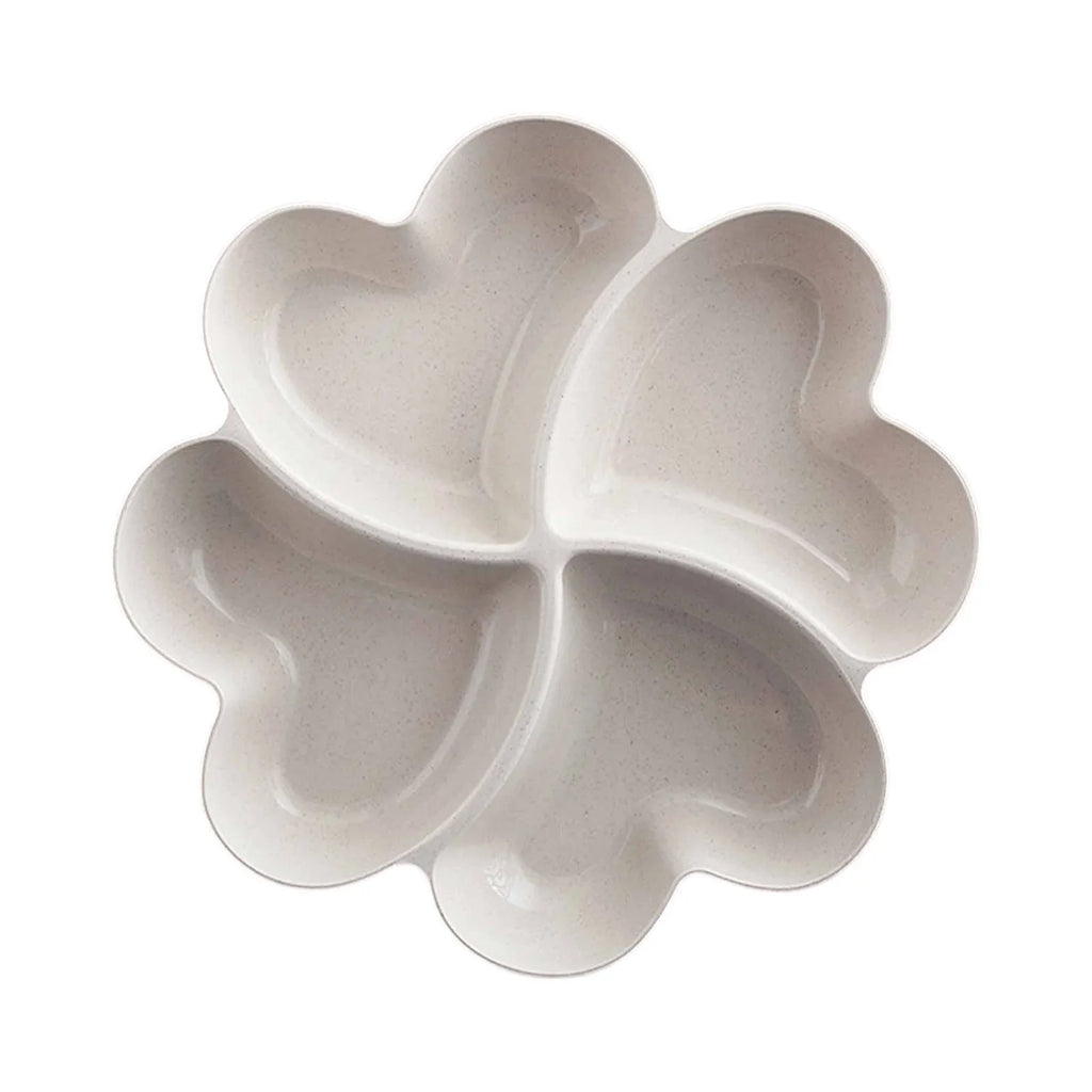 Four-Leaf Clover Snack Tray with Heart Compartments | Fruit Plate