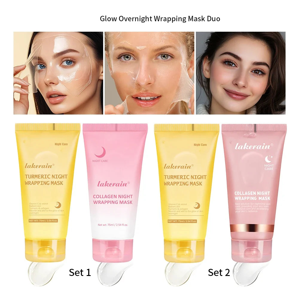Turmeric & Collagen Overnight Peel-Off Mask Duo | Deep Hydration