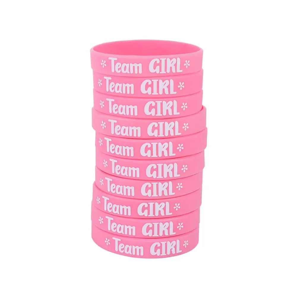 20pcs Gender Reveal Bracelets – Pink & Blue Silicone Wristbands