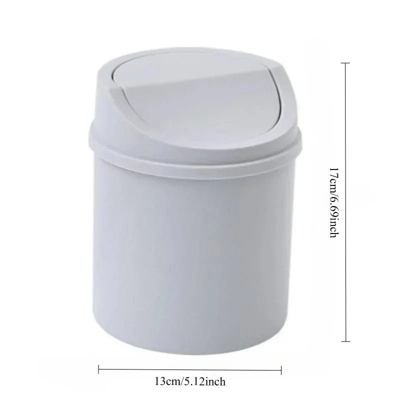 Mini Desktop Trash Can with Lid | Small Desk Waste Bin