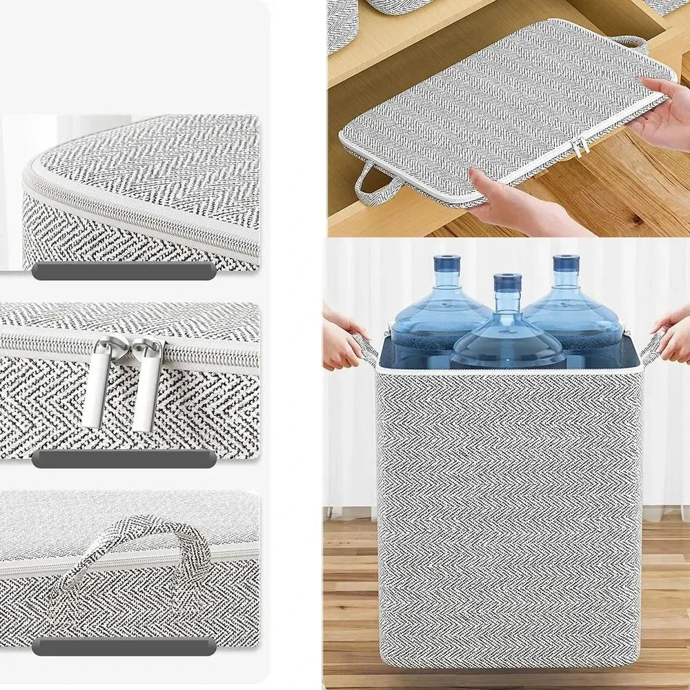 150 Non-woven Storage Bag Lids Zipper Foldable Clothes Quilt Bins