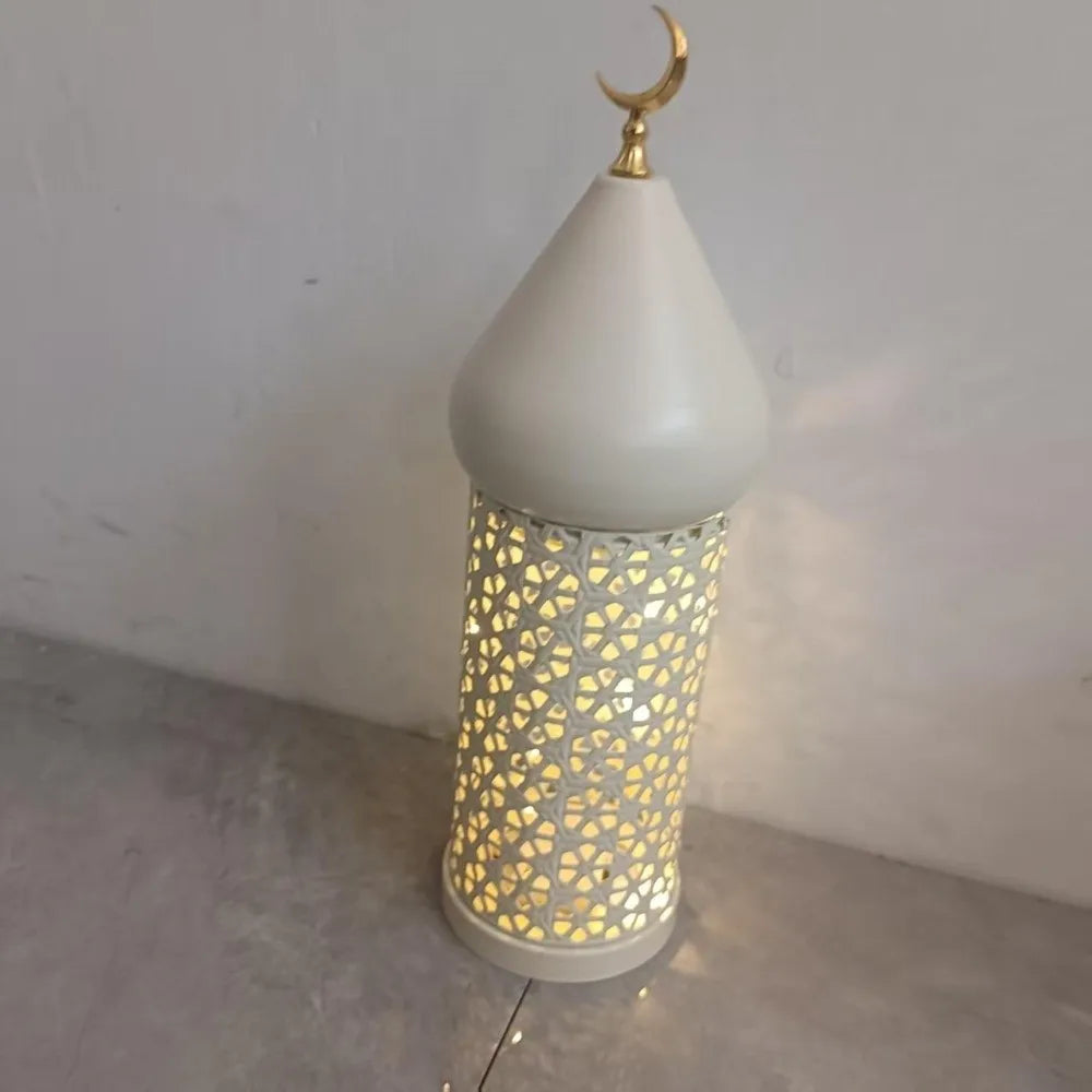 Ramadan Metal Hollow Lantern | Battery Operated Night Light