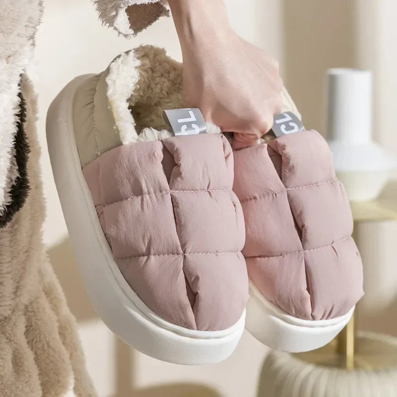 Women's Winter Plush Slippers – Warm Non-Slip Furry House Slides