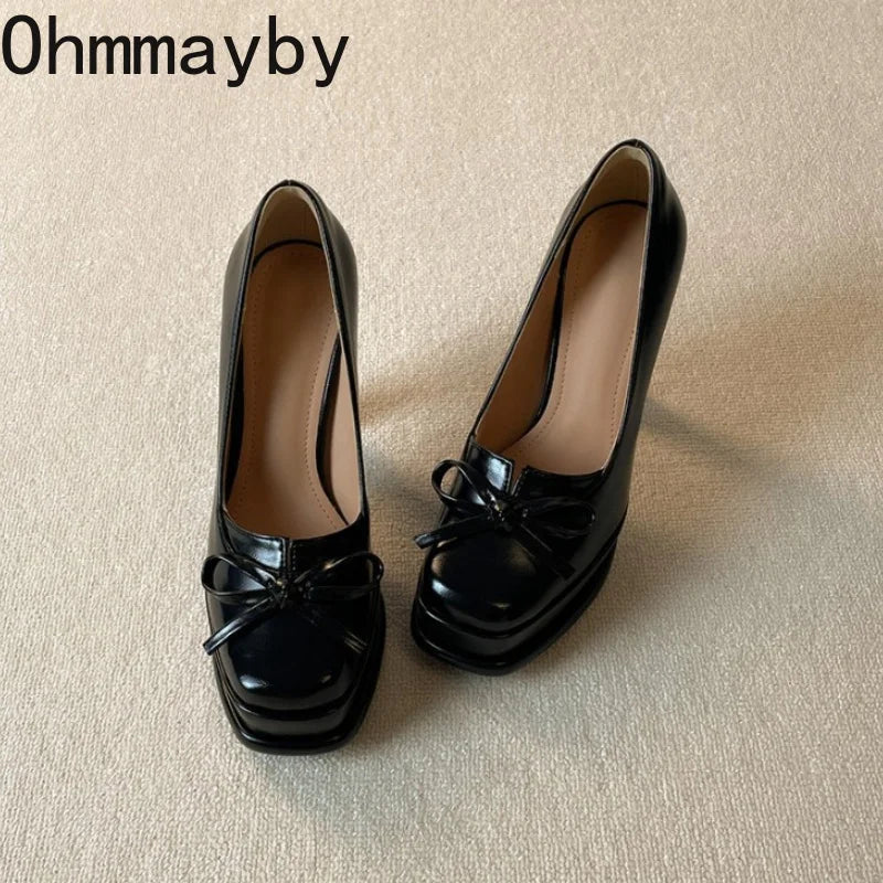 Women's Vintage Chunky Platform Loafers | Slip-On Dress Pumps