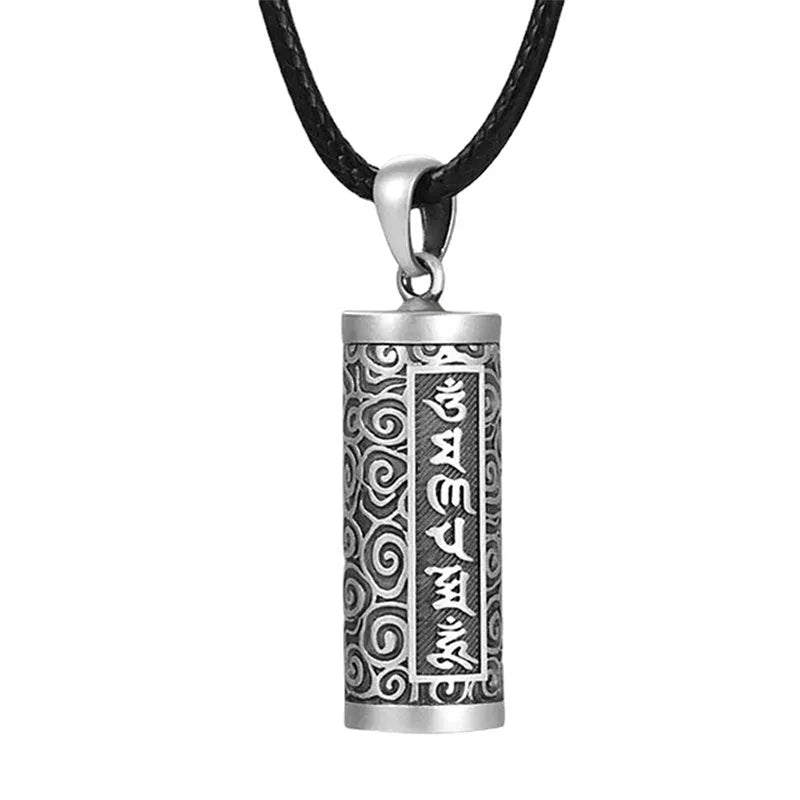 Copper Silver Cylinder Keepsake Pendant Necklace | Pill Box