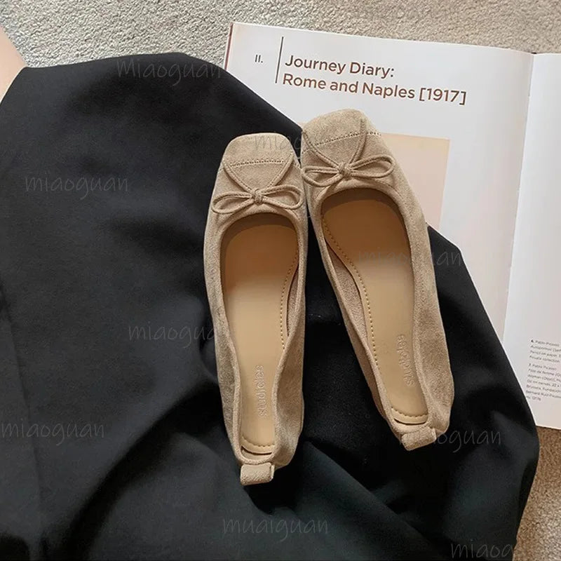 Japanese Bow Ballet Flats – Women's Retro Mary Jane Loafers