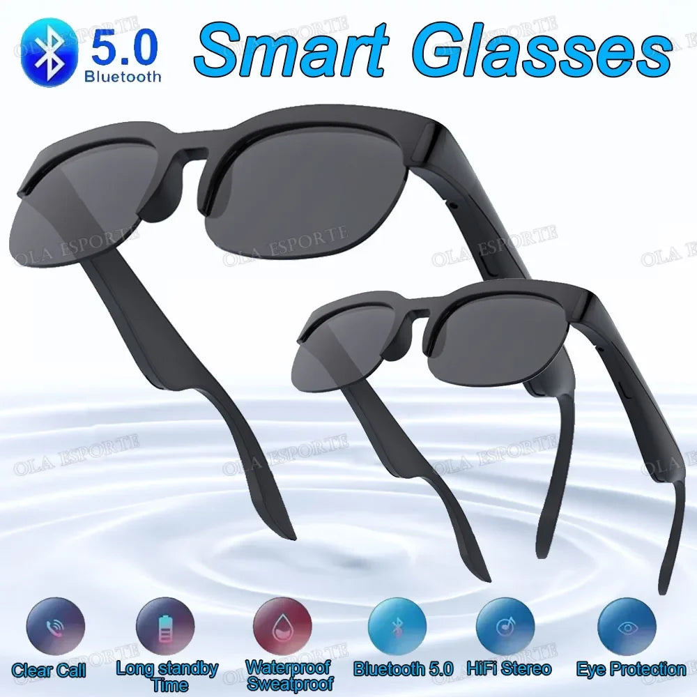 Smart Glasses Bluetooth Call Music Control Wireless Fashion Earbuds