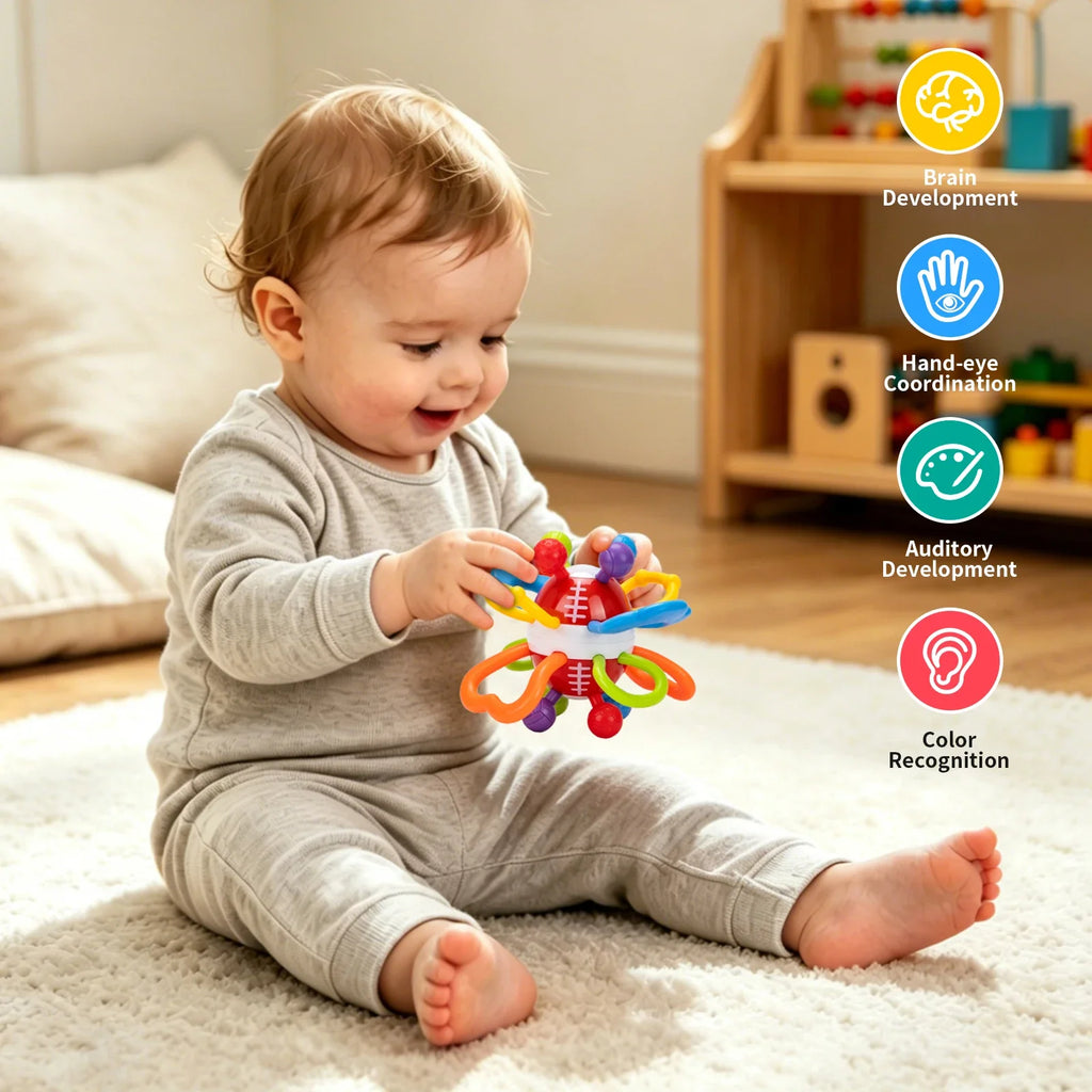 Manhattan Round Ball Baby Toys Infant 0-12months Soft Silicone Hand