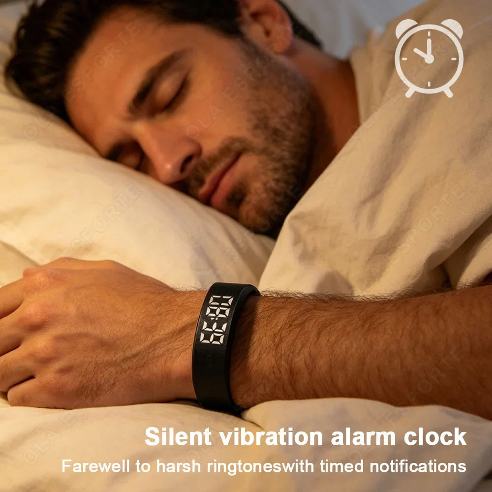 LED Digital Alarm Clock Watch Adjustable Snooze-proof Bracelet