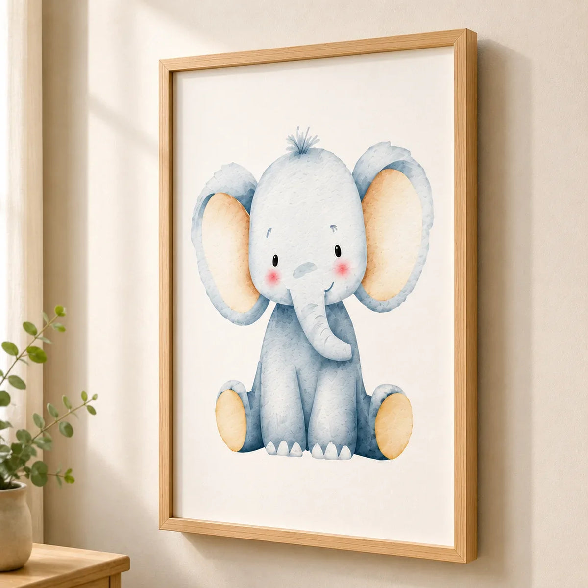 Nursery Animal Canvas Wall Art | Tiger Hippo Lion Kids Poster