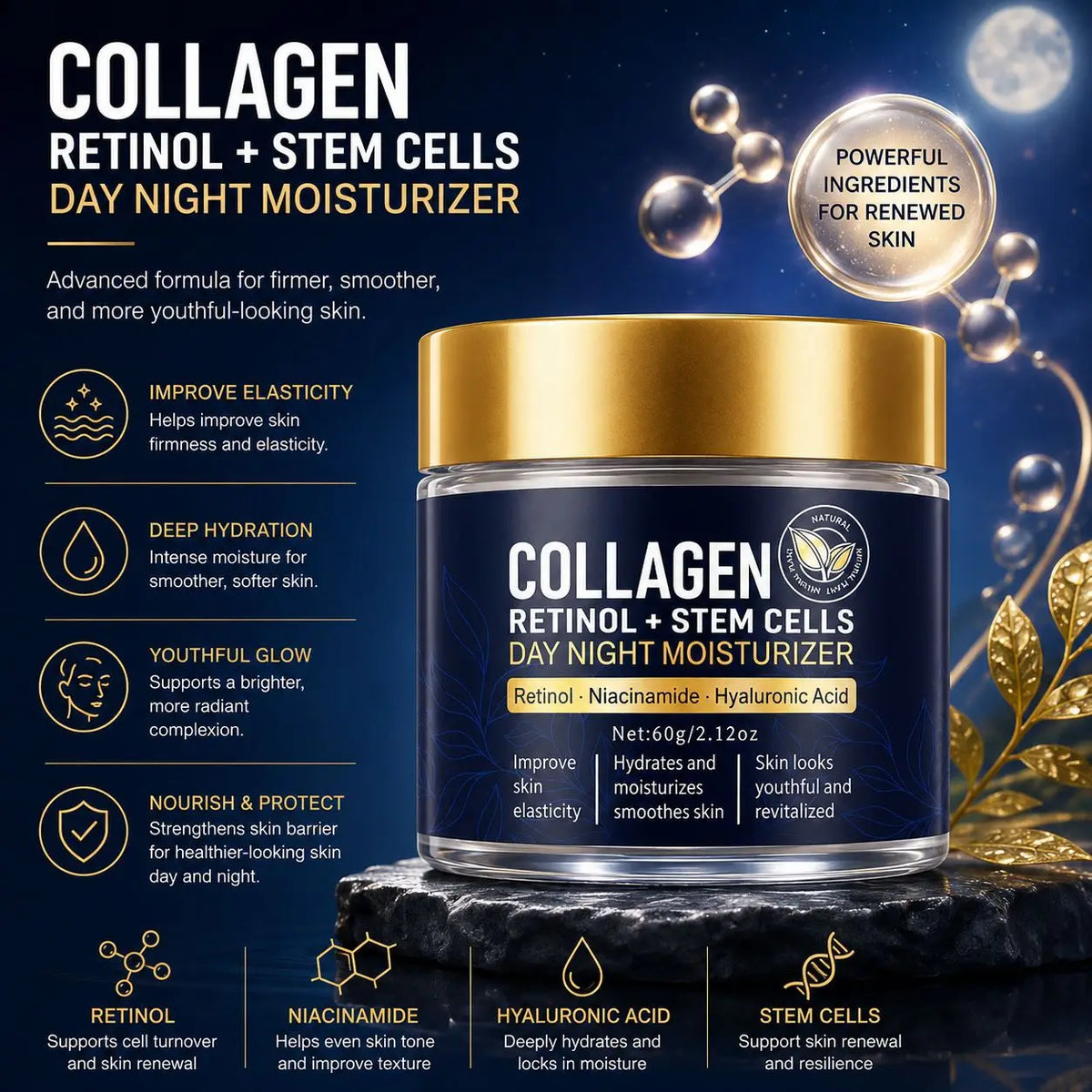 Collagen Face Cream – Retinol, Niacinamide & Hyaluronic Acid 50g