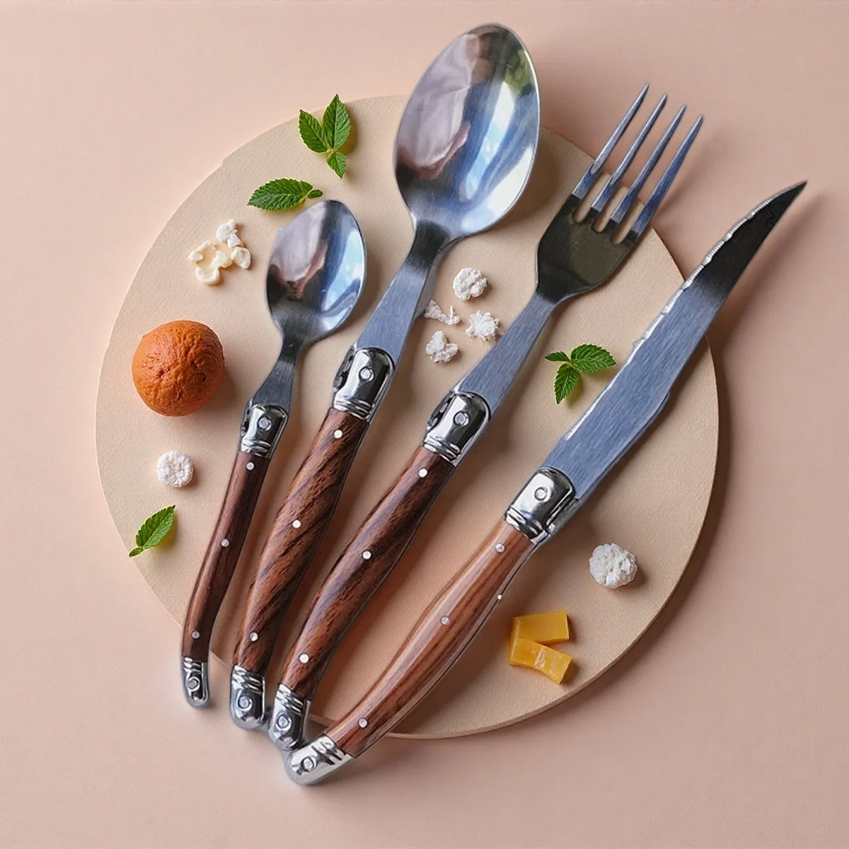 4-Piece Stainless Steel Cutlery Set – Steak Knife, Fork & Spoon