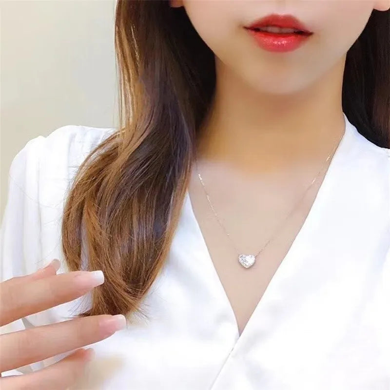 Huitan Cubic Zirconia Pendant Necklace – Elegant Women's Jewelry