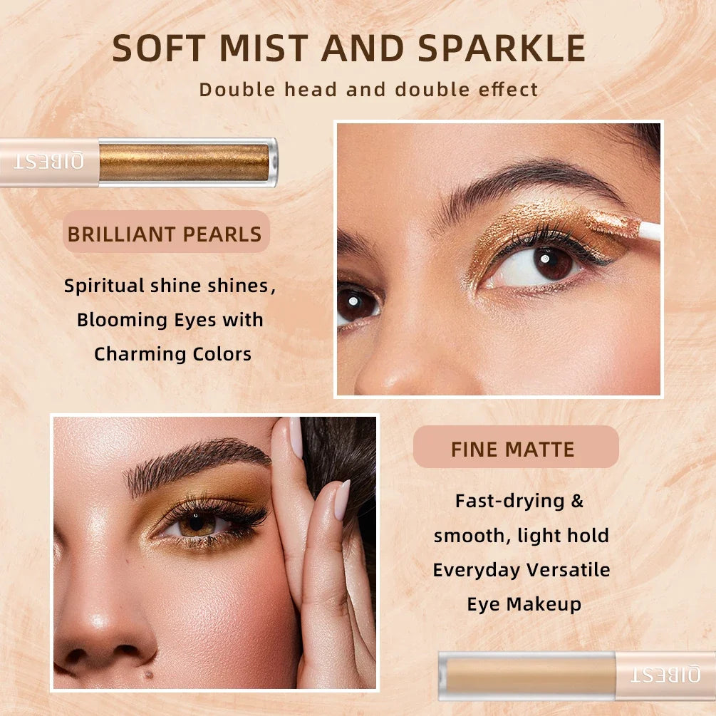QiBest 2-in-1 Matte & Shimmer Liquid Eyeshadow Set – 6 Pcs