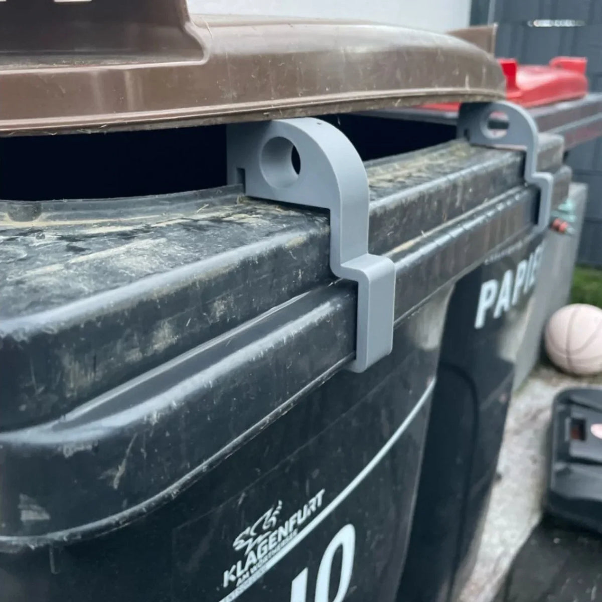 Ventilated Trash Can Lid Support Bracket | Spacing Rack